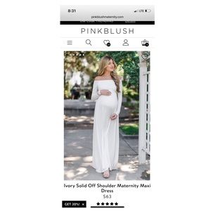 Pinkblush Ivory Off Shoulder Maternity Maxi Dress